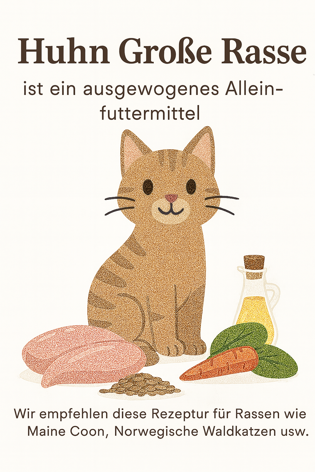 🐱 Huhn-Trockenfutter für große Katzenrassen