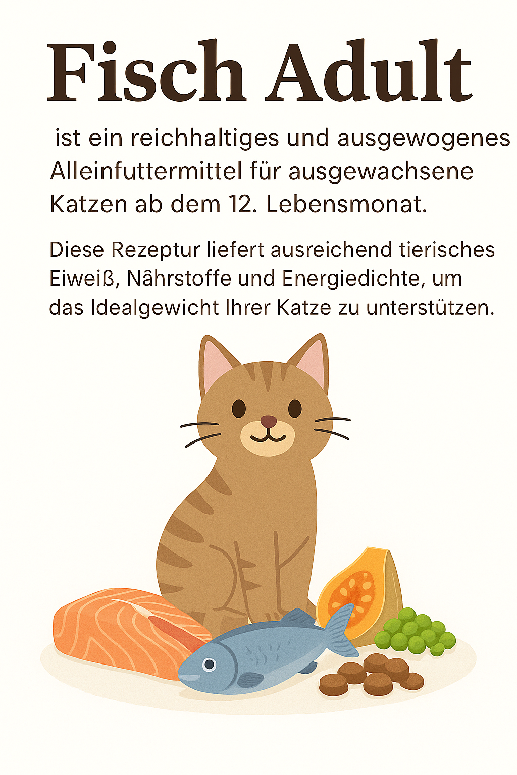 🐱 Fisch-Trockenfutter für ausgewachsene Katzen