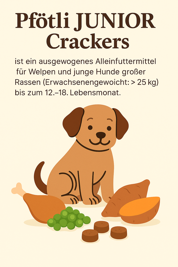 🐶 Huhn-Trockenfutter Junior für große Hunderassen (Welpen)