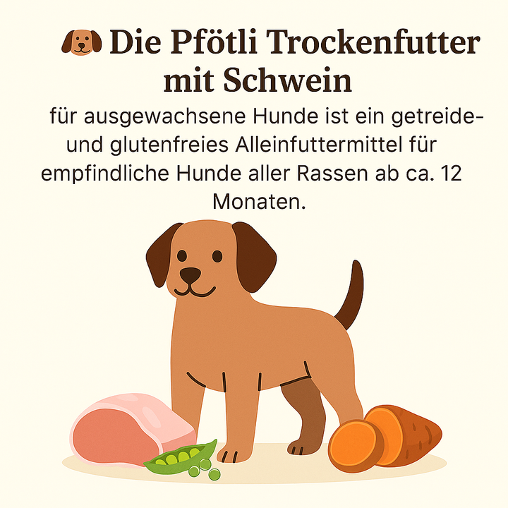 🐶 Getreidefreies Schweinefleisch-Trockenfutter – für erwachsene Hunde aller Rassen