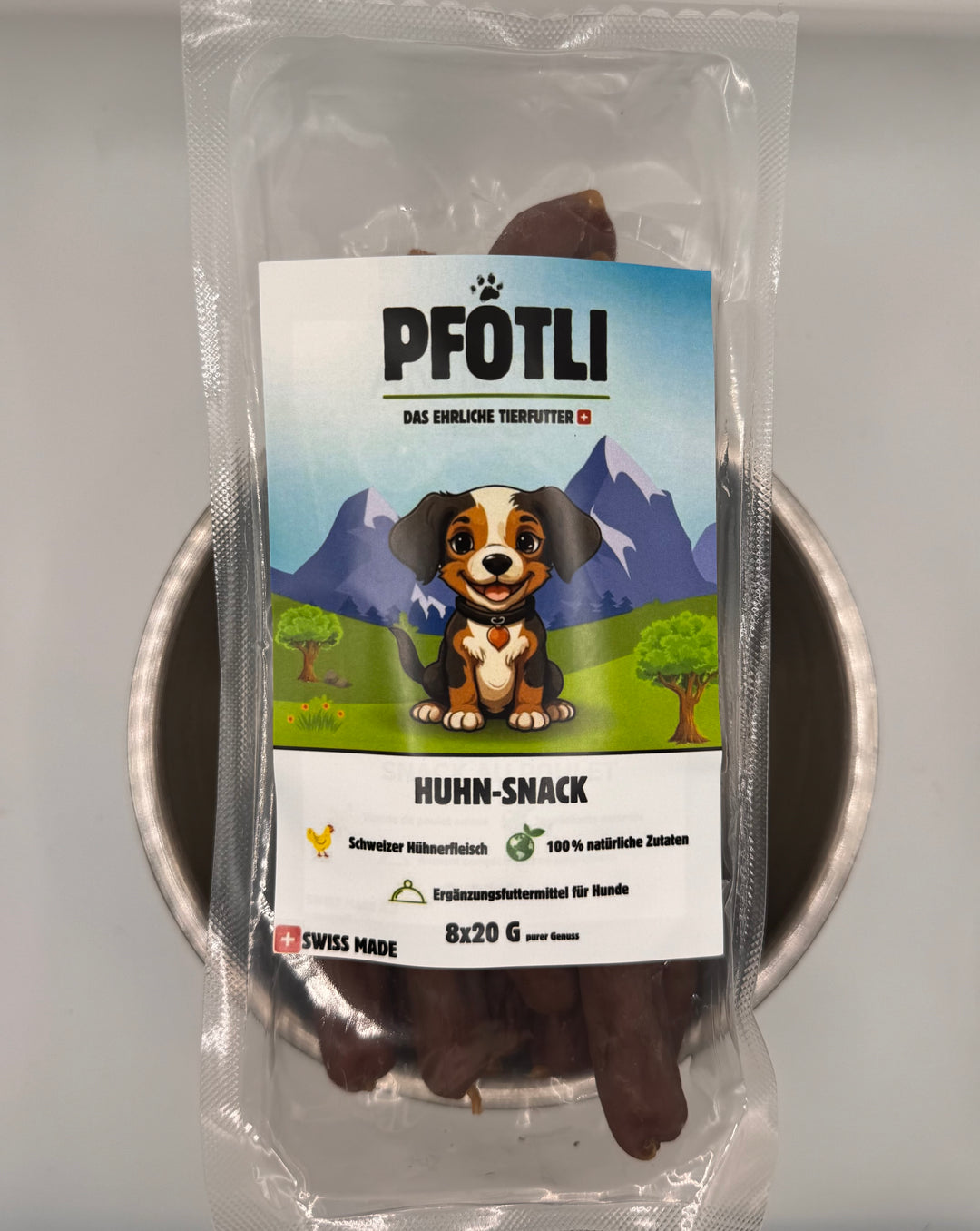 🐶 Schweizer Huhn-Snack für Hunde (8×20 g)