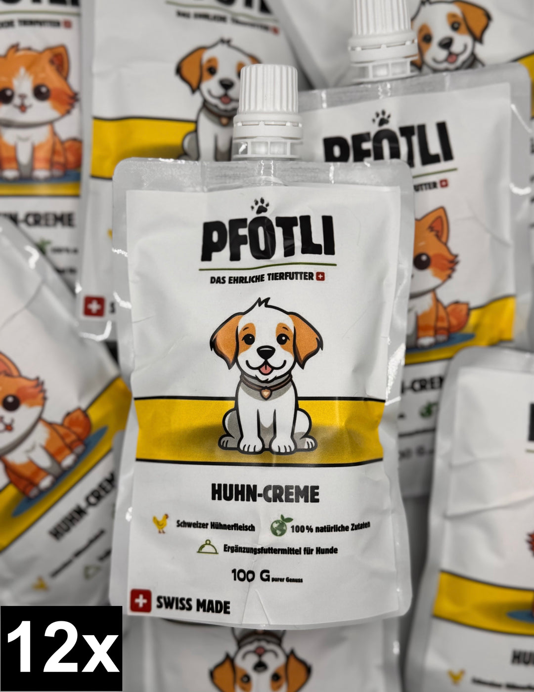 🐱🐶 Schweizer Creme-Snacks für Hunde und Katzen (100 g)